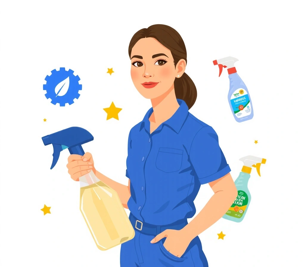 Professional cleaner Anna Cruz in uniform